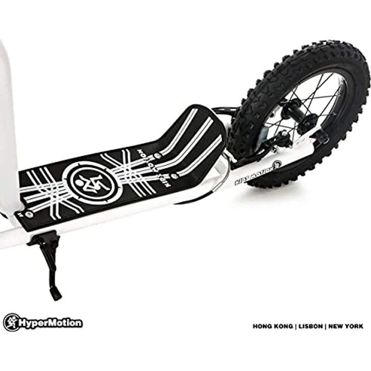 HyperMotion VIVA 12 Roller, Tretroller mit großen Luftreifen, höhenverstellbar 78-85 cm, 2 Bremsen, klappbarer Ständer, weiß – Bild 7