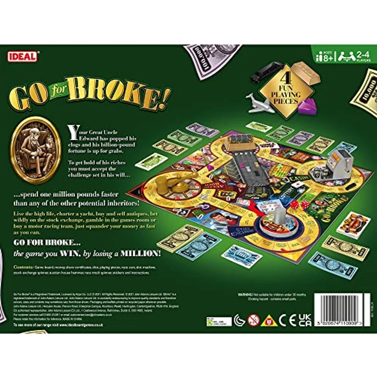 IDEAL Go for Broke: The Game You Win by Losing a Million!, Classic Games for 2-4 Players, Ages 8+ – Bild 4