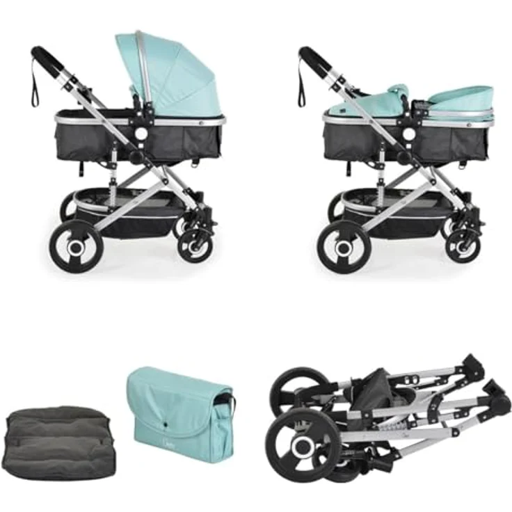 Moni Ciara Kinderwagen, umkehrbarer Sitz, faltbar, mit Wickeltasche, ab Geburt bis 15 kg – Bild 6