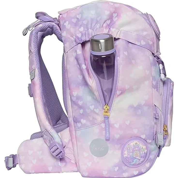 Beckmann Schulranzen Classic, 6tlg. Set in Blau, inkl. Sportrucksack, Federmäppchen, Schlamperrolle und Buttons, ergonomisch und klimaneutral – Bild 6
