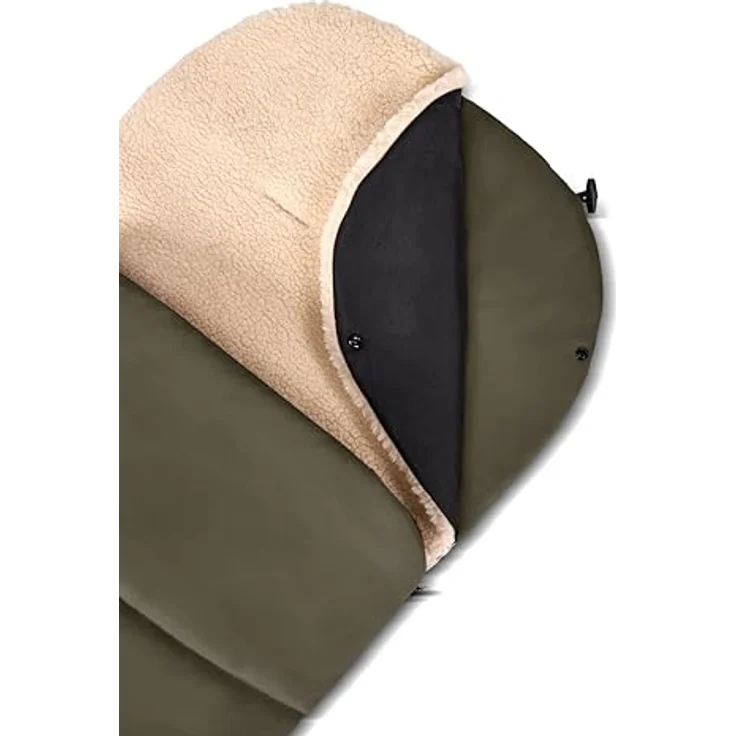 MOON Fußsack moss, Premium Fußsack mit herausnehmbarem Teddyfell-Innenfutter, vielseitig einsetzbar und vegan – Bild 2