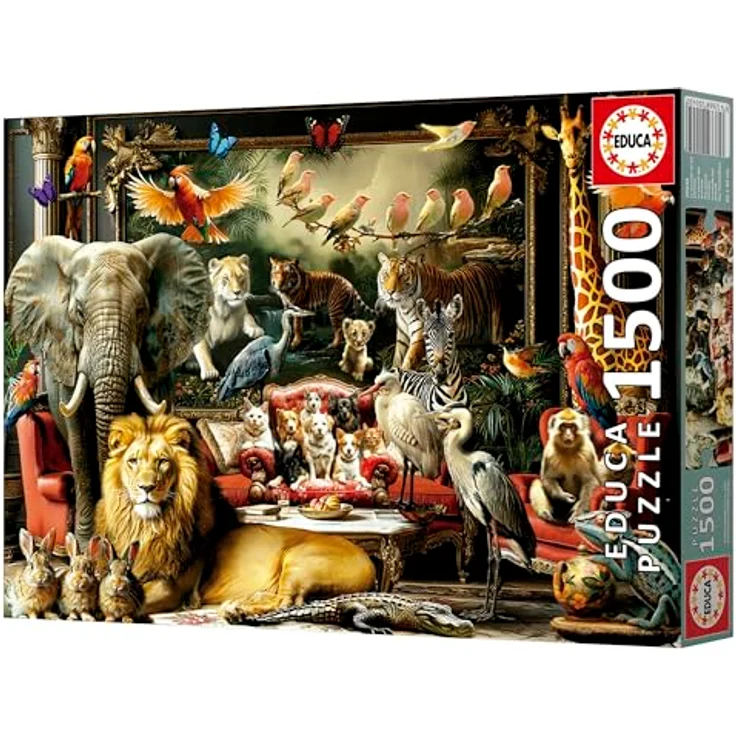 Educa Die Tiervilla, 1500 Teile Puzzle für Erwachsene mit Fix Puzzle-Kleber, 85 x 60 cm, ab 14 Jahren – Bild 5