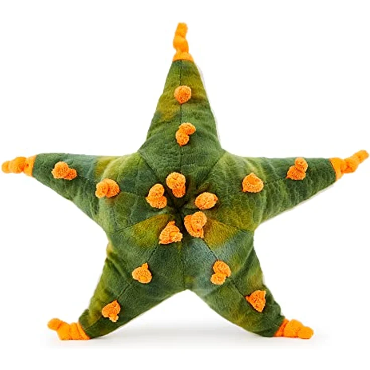 Zappi Co Nobbly-Seestern Plüschtier, grüner und orangefarbener, weich gefüllt, 23-25 cm, Kuscheltier für Neugeborene und kleine Kinder – Bild 1
