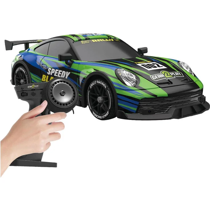 Gear2Play Speedy Blaze RC Auto, ferngesteuertes Fahrzeug mit Extra-Reifen, Lichtern und Geräuschen, 2,3-GHz-Frequenz, ab 5 Jahren