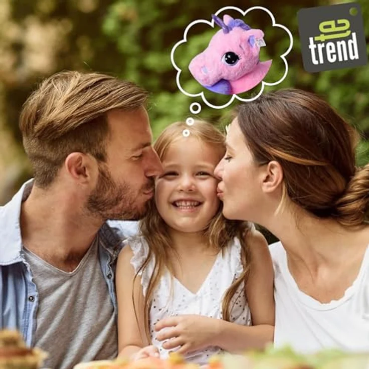 TE-Trend Einhorn-Stofftier 45 cm - Kuscheliges Plüschtier-Einhorn mit lila Glitzerhorn für magische Abenteuer – Bild 3