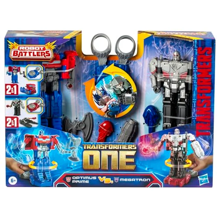 Transformers One Robot Battlers, 2er-Pack Action-Figuren mit verwandelbarem Optimus Prime und Megatron, 11,5 cm, inklusive Battle-Ausrüstung – Bild 2