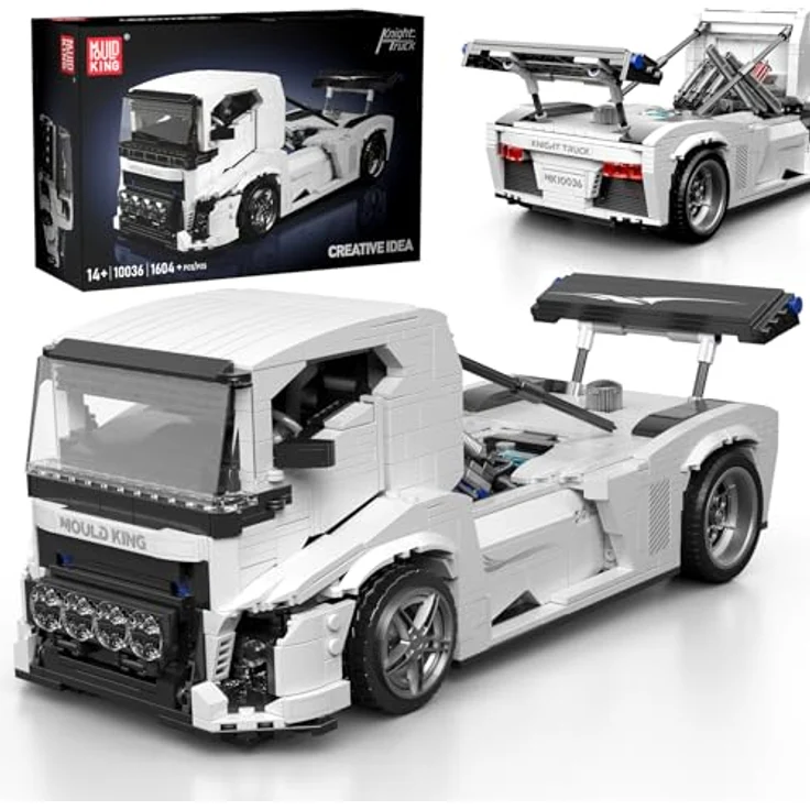 Mould King 10036 Technik Klemmbausteine LKW Knight, Modellbausatz mit 1604 Teilen, Europäischer LKW mit detaillierter Motorrekonstruktion, für Erwachsene ab 14 Jahren – Bild 1