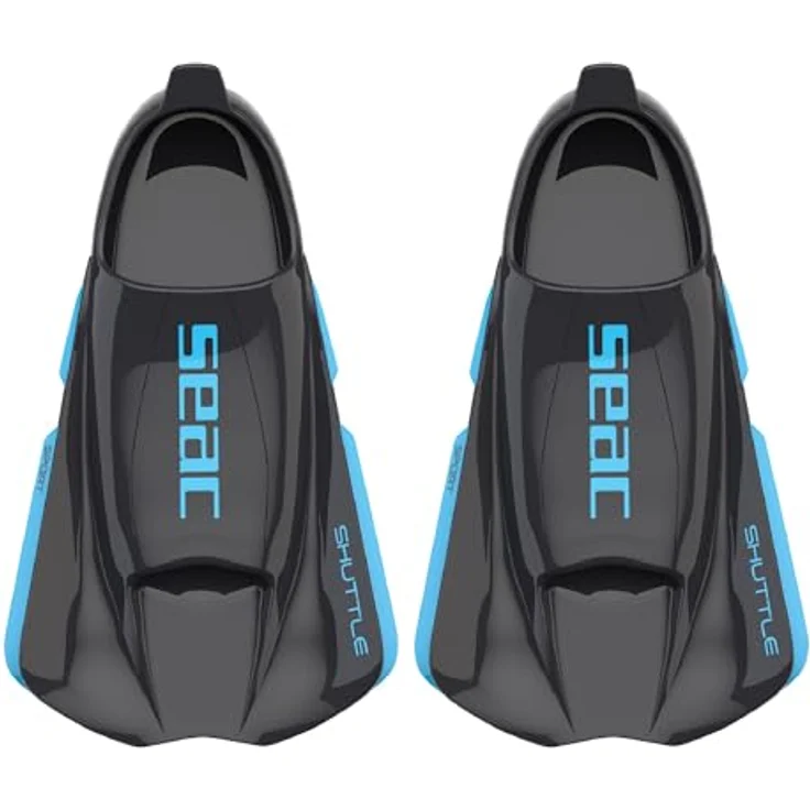 Seac Shuttle Schwimmflossen aus 100 % Silikon, Schwarz/Hellblau Sport, für Cardio und Krafttraining, Unisex-Erwachsene, 38/39 – Bild 2