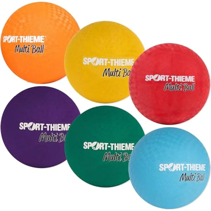 Sport-Thieme Spielball Multi-Ball, Gummi mit Nylon-Karkasse, blau, 18 cm Durchmesser, 310 g, ideal für Handball, Fußball und Basketball