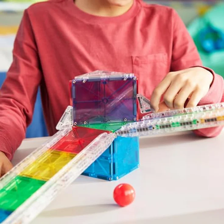 MAGNA-TILES® Rail Racers 33-teiliges Magnetbauset mit 6 patentierten Schienen, für kreatives Bauen und Spielen ab 3 Jahren – Bild 4