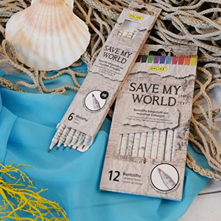 Online Bleistifte aus recyceltem Zeitungspapier I Vorteilspack 6x umweltfreundliche Bleistifte Set HB I für Kinder, Schule, Künstler, 1 Stück (1er Pack) – Bild 5
