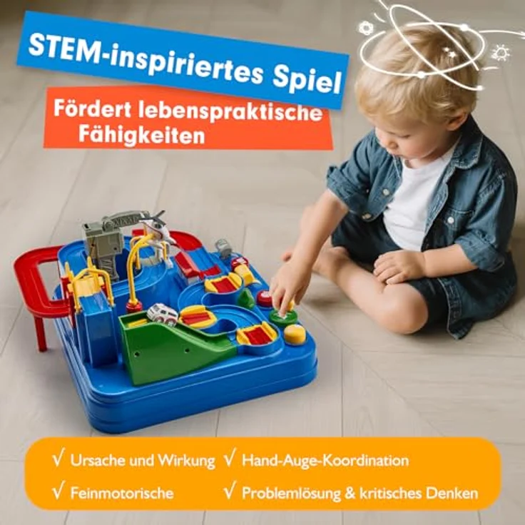 Auto Spielzeug ab 3 4 5 6 Jahre - Track Cars Spielzeug Autobahn Kinder für Kinder Jungen Mädchen über 3 Jahre, Abenteuer Autopark für Geschenk – Bild 6