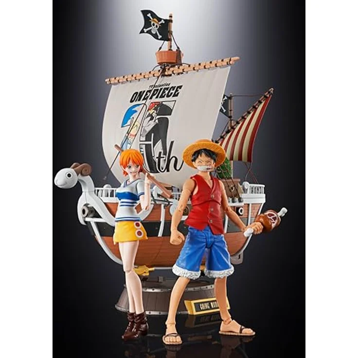 TAMASHII NATIONS One Piece Going Merry Animation 25th Anniversary Memorial Edition, Sammelfigur mit Luffy Minifigur und Ersatzteilen für zerstörten Zustand – Bild 2