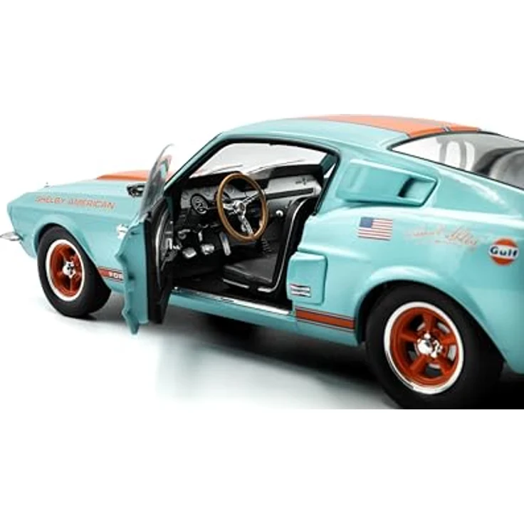 Solido 1:18 Shelby GT500 Gulf Racing Tribute, detailgetreues Spielzeugauto in mehrfarbiger Gulf Racing Gestaltung, 47,3 cm lang – Bild 4