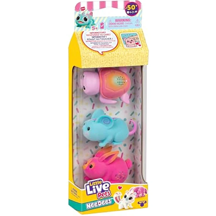 LITTLE LIVE PETS NeeDees 3er-Pack, Elektronische Haustiere Serie 2 mit interaktiven Funktionen, Candy-Serie – Bild 2