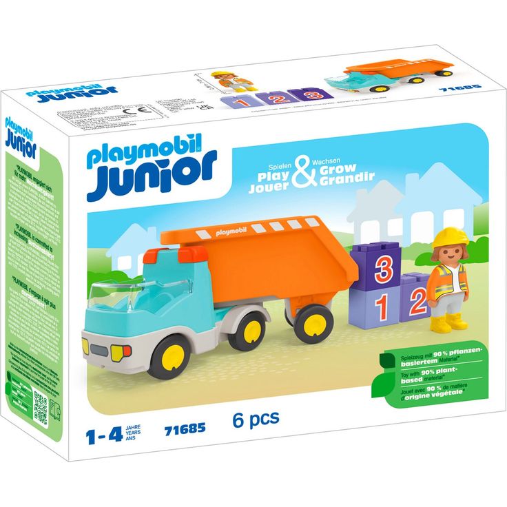 Playmobil® Konstruktions-Spielset Kipplaster (71685), JUNIOR, (6 St), Made in Europe