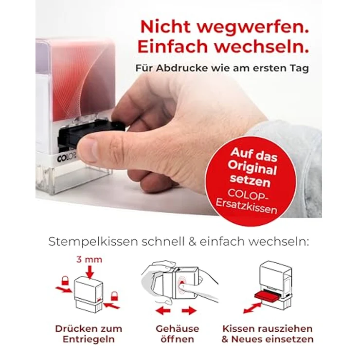 COLOP Stempel Textstempel Printer 20 KOPIE 38 mm Kunststoff – Bild 7