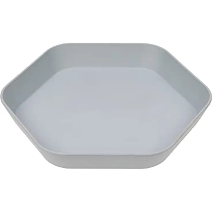 LÄSSIG Kinder Teller Kindergeschirr ohne Melamin, BPA-frei, aus Biokomposit/Plate Geo, grey-blue