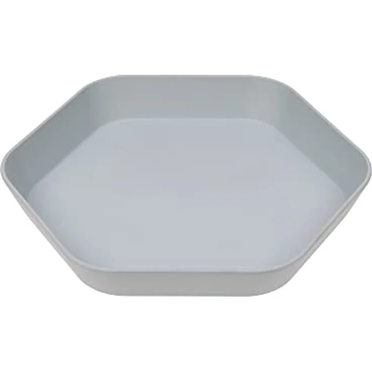 LÄSSIG Kinder Teller Kindergeschirr ohne Melamin, BPA-frei, aus Biokomposit/Plate Geo, grey-blue – Bild 1