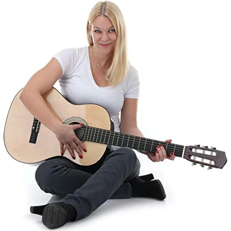 Classic Cantabile Acoustic Series AS-851 Konzertgitarre 1/4, Kindergitarre mit Nylon-Saiten, natur – Bild 2