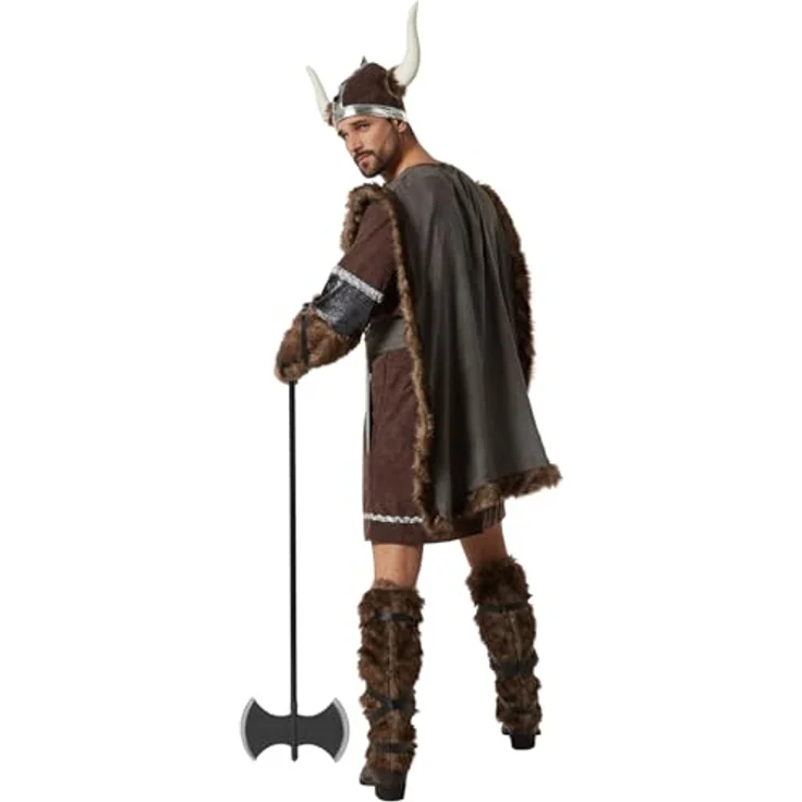 dressforfun Wikinger Kostüm Herren, authentischer Look mit Oberteil, Gürtel und Umhang, Größe S – Bild 2