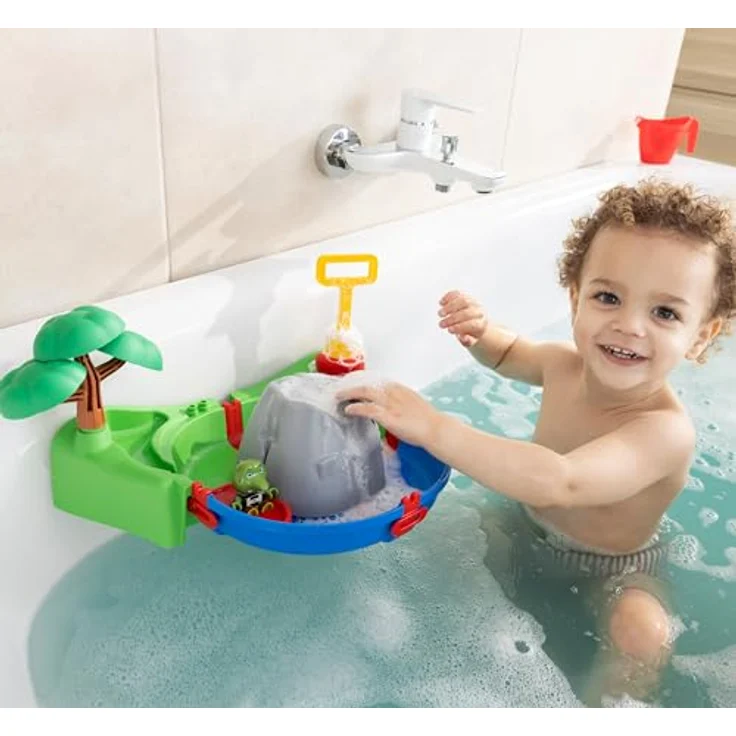 AquaPlay Sploshy Volcano Badewannenspielzeug mit Schaummaschine - Wasserspielzeug für Kinder ab 1,5 Jahre - Spielzeug-Wasserbahn mit Schaumlava, See & Boot inkl. Saugnäpfe für Badewanne & Co. – Bild 5