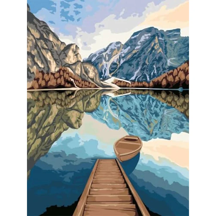 Ravensburger Malen nach Zahlen CREART CANVAS Leinwand Seeblick 23909, Malvorlagen-Set für Erwachsene ab 12 Jahren, Farbenfrohes Santorini Motiv – Bild 3