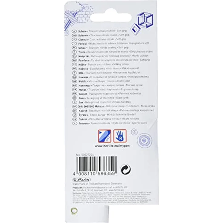 Herlitz my. pen Kinder Gerader Schnitt Eins/Eine(r) Schwarz Weiß Metall Universal - Preisvergleich – Bild 3