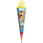 ROTH Schultüte groß Paw Patrol 85 cm, 6-eckig mit Tüllverschluss und ROT(H)-Spitze - Zuckertüte zum Schulanfang mit Chase, Marshall, Rubble und Skye