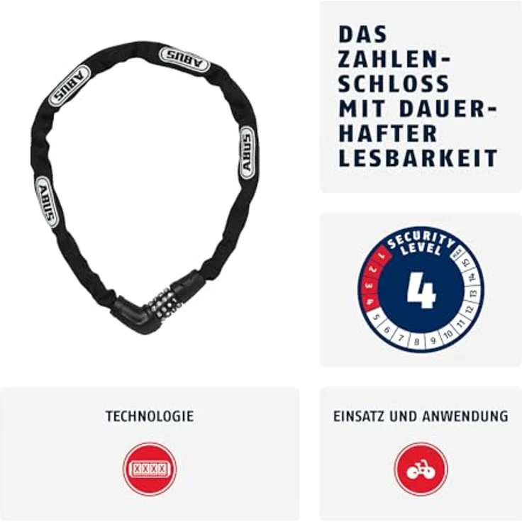 Abus Kettenschloss 5805C L 75 cm D 5 mm schwarz – Bild 2