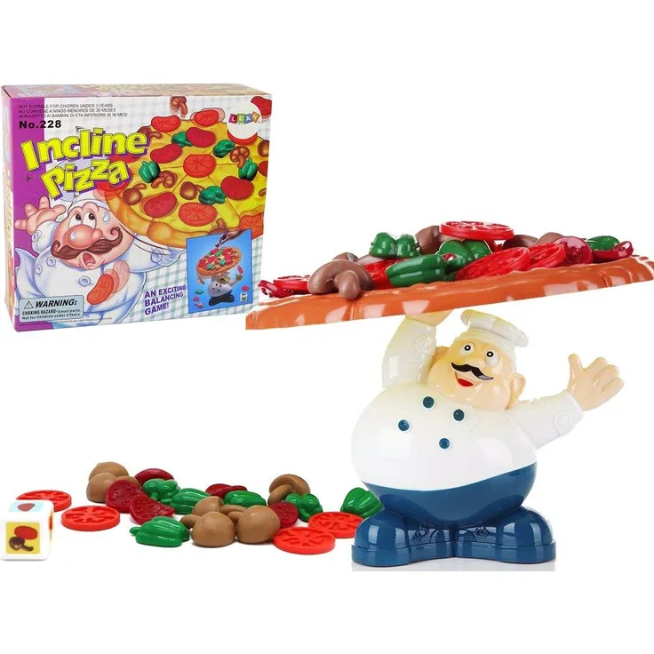 Wisam Bereiten Sie Ihre Pizza Familie Action-Spiel Yummy!, Balancier-Spiel für Kinder ab 3 Jahren, Rosa/Bunt