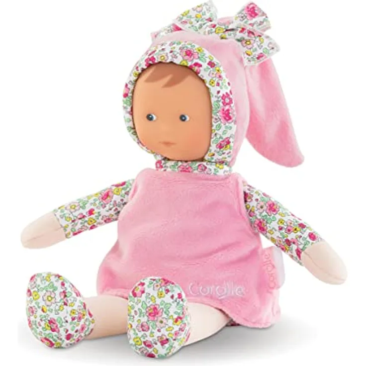 Corolle 9000010110 - Mon Doudou Miss Pink Blumengarten, Weichkörperpuppe mit Schlenkerbeinen, Vanilleduft, Namensetikett, waschbar, 25cm, ab den ersten Lebensmonaten - Preisvergleich