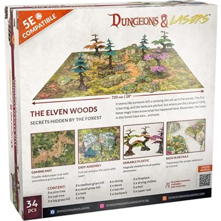 Archon Studio Dungeons & Lasers - The Elven Woods, Brettspiel mit detailliertem Wald-Setup und universeller Kompatibilität für RPG-Systeme – Bild 8