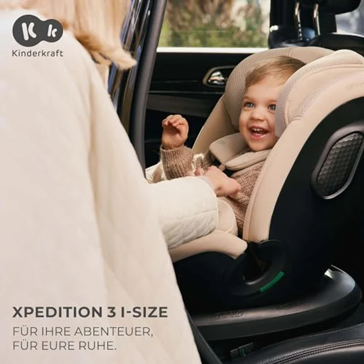 KinderKraft Xpedition 3, Reboarder nach ECE R129/i-Size Norm, bis 105 cm, 360° Drehfunktion, verbesserter Seitenschutz SPS+, schaumstoffgepolstert – Bild 2