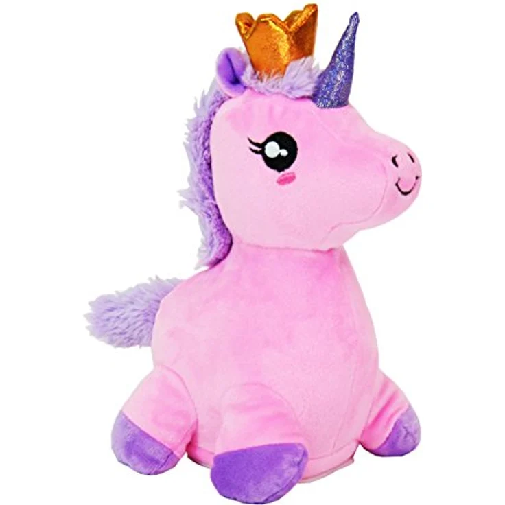 Kögler 75673 - Laber Einhorn Cottoncandy, Labertier mit Aufnahme- und Wiedergabefunktion, plappert alles witzig nach und bewegt sich, ca. 27 cm groß, ideal als Geschenk für Jungen und Mädchen – Bild 2