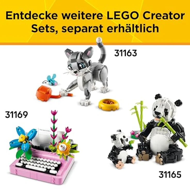 LEGO Creator 31169, Schreibmaschine mit Blumen, 3-in-1 Bausatz mit 363 Teilen für kreative Bauprojekte, Mehrfarbig – Bild 8