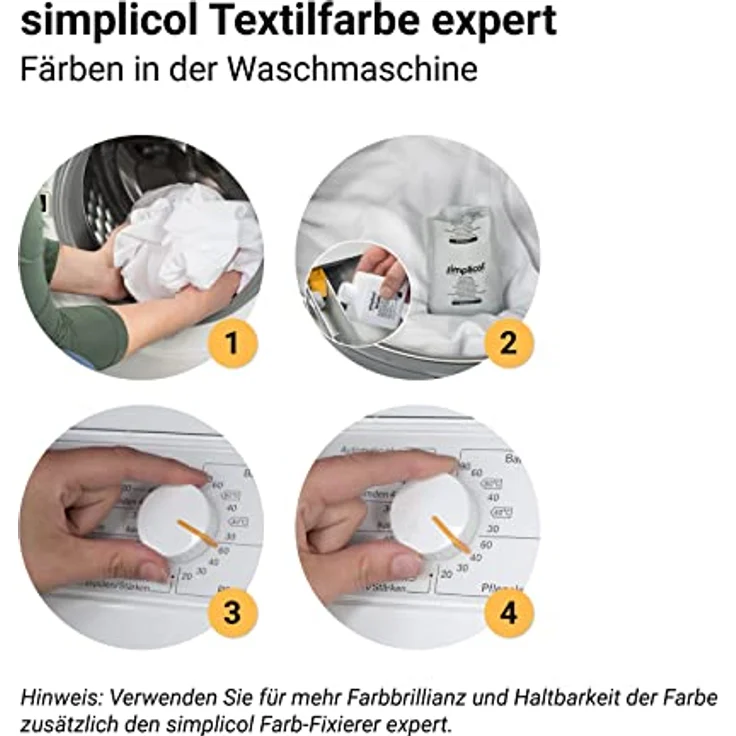 simplicol Textilfarbe expert Apfel-Grün 1714 - Zum Umfärben und Auffrischen von Kleidung, Waschmaschinenfest, für Baumwolle, Wolle, Seide, Leinen, Viskose & Mischgewebe – Bild 5