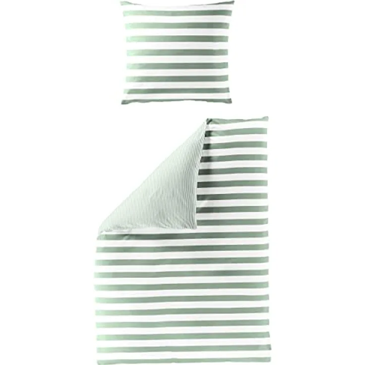 Bierbaum Bettwäsche 3121, Mako-Satin, Made in Germany (135 x 200 cm, Jade)
