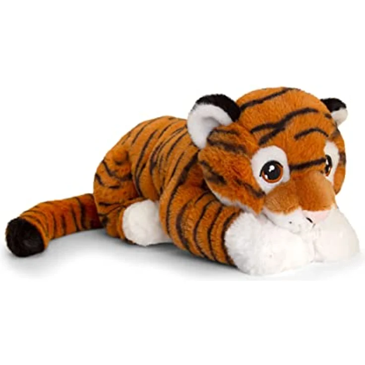 Keel Toys Keeleco SE6100 Plüschtier Tiger, ca. 25 cm, aus recycelten Materialien, aufgestickte Baumwollaugen – Bild 1