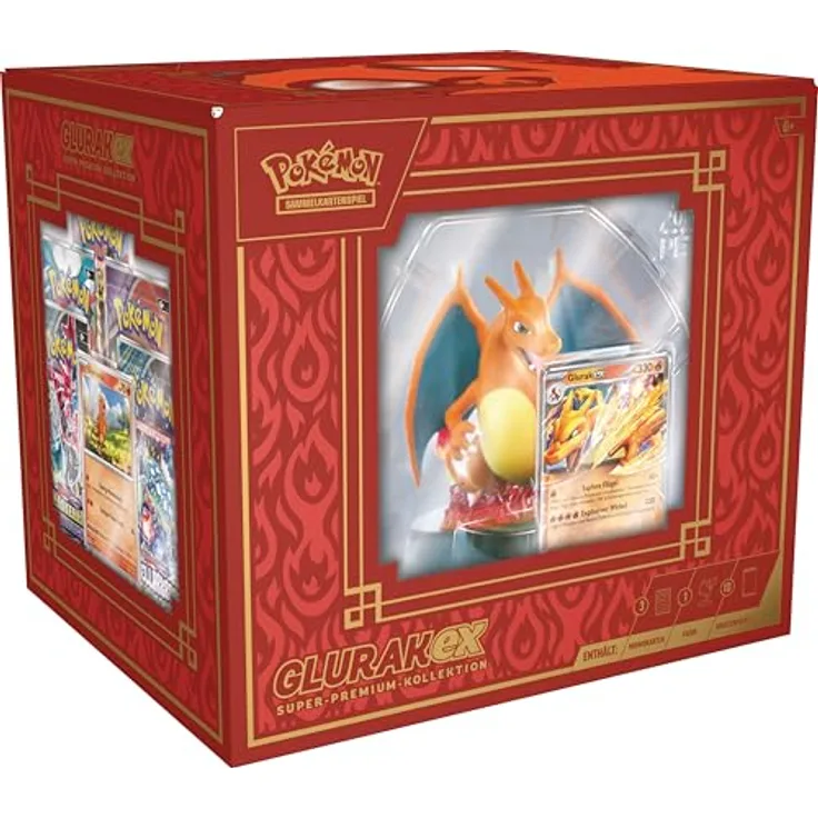 Pokémon Super-Premium-Kollektion Glurak-ex: 3 holografische Promokarten, Feuereffekte & 10 Boosterpacks - Preisvergleich