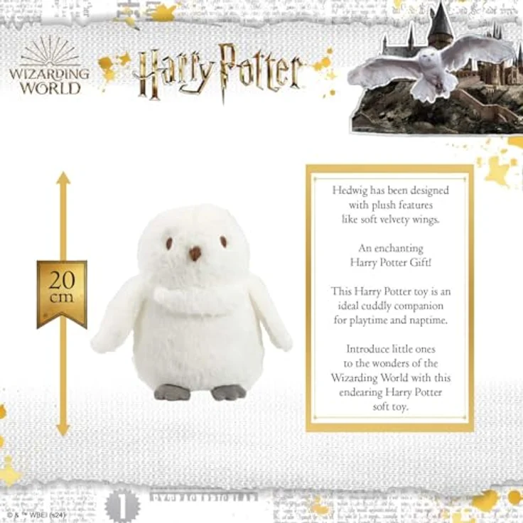 Rainbow Designs Hedwig Harry Potter Plüsch, weicher Kuschelteddy und sanfter Begleiter ab Geburt, weiß – Bild 3