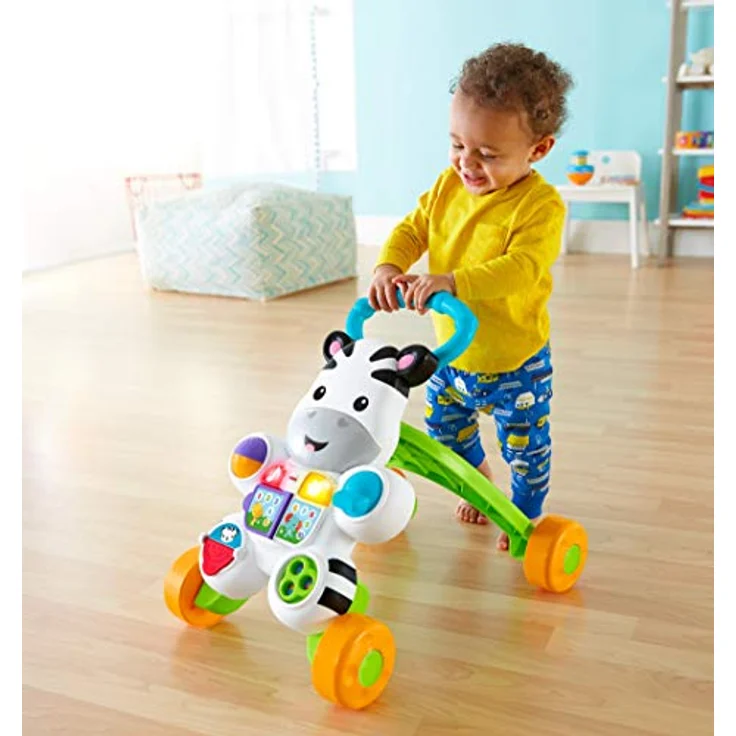 Fisher-Price Lern mit mir - Zebra Lauflernwagen, musikalisches Aktivitäts- und Gehspielzeug mit Lerninhalten, ab 6 Monaten, Französisch, reduzierte Verpackung, GXC30 – Bild 2
