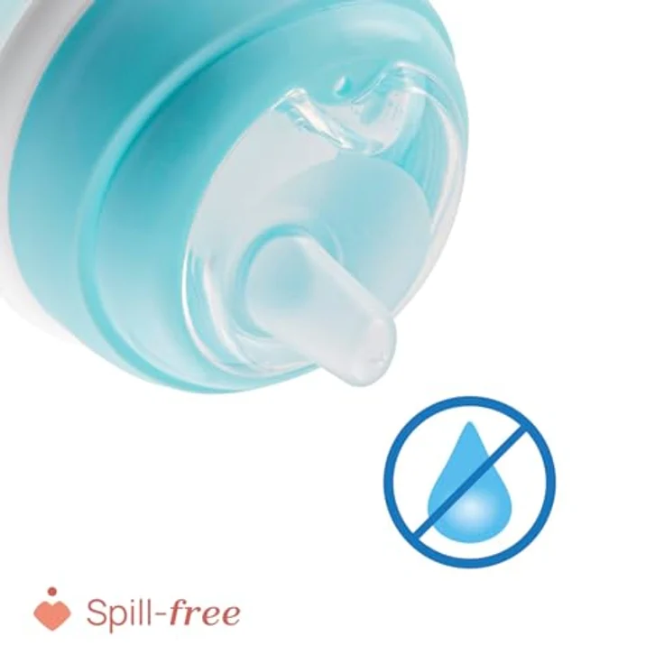 Chicco Transition Trinklernbecher, auslaufsicherer 200ml Becher mit ergonomischer Silikontülle, doppeltem Anti-Kolik-Ventil, BPA-frei, 4+ M, Hellblau – Bild 5