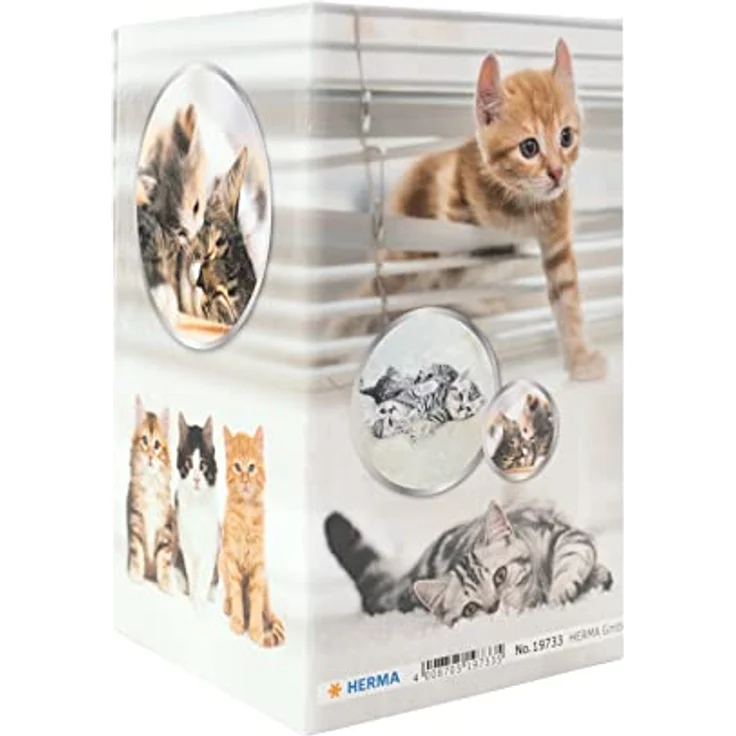 HERMA Stiftehalter Katzen, stabiler Federmäppchen aus Karton, faltbar, 8,0 x 8,0 x 13,5 cm – Bild 3
