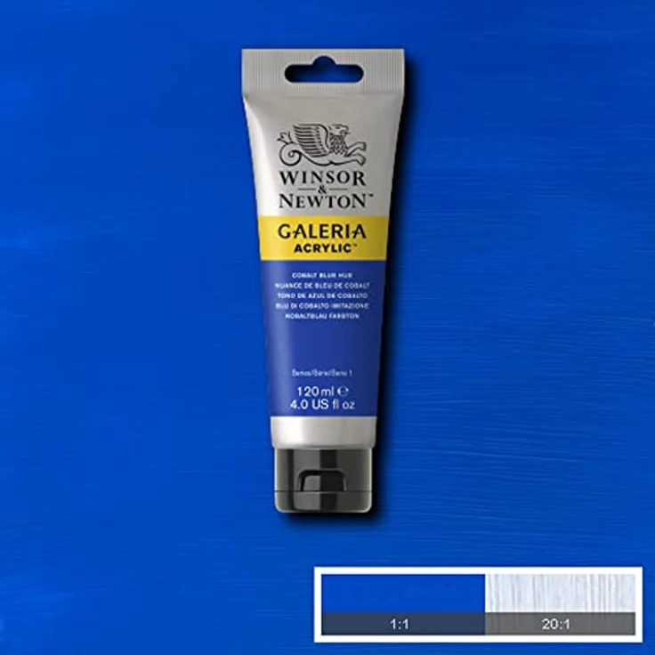 Winsor & Newton Galeria Acrylfarbe, hohe Pigmentierung, lichtecht, buttrige Konsistenz, 120ml Tube, kobaltblau – Bild 2