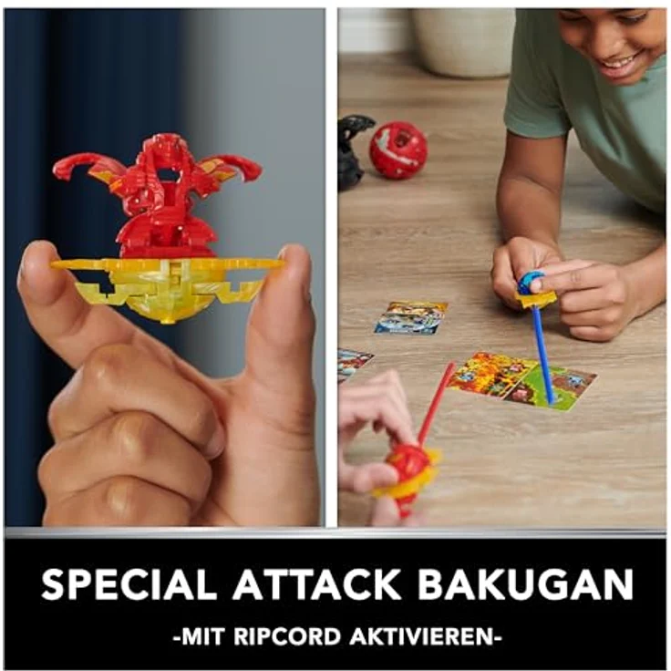 BAKUGAN Special Attack Trox, spinnendes Sammlerstück mit individualisierbarer Actionfigur, Sammelkarten und Ripcord, Kinderspielzeug für Jungen und Mädchen – Bild 3