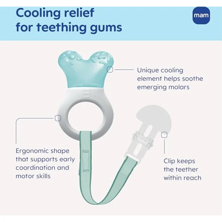 MAM Mini Teething Cooler and Clip, Blue, 2 Plus Months by MAM – Bild 3
