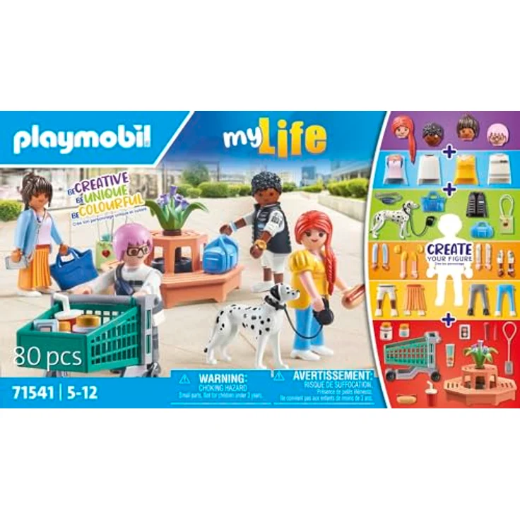 PLAYMOBIL MyLife 71541 MyFigures Shopping, große Einkaufstour durch die Läden, inklusive Einkaufswagen und Einkaufstüte, detailreiches Spielzeug für Kinder ab 5 Jahren – Bild 4