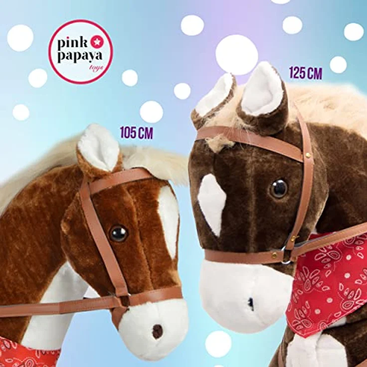Pink Papaya Plüschpferd XXL 105cm - Max, riesiges Pferd zum Reiten, EIN tolles Stehpferd XXL, bis 100kg, Spiel-Pferd Reitpferd zum Draufsitzen inkl. Kleiner Bürste - EIN Kindertraum für Mädchen! - Preisvergleich – Bild 6