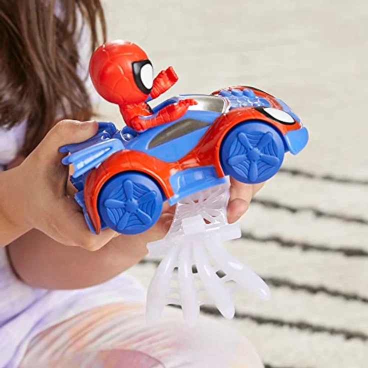 Spidey and his Amazing Friends Marvel Spidey Web-Flitzer Set, 10 cm Spidey Action-Figur mit Fahrzeug und Zubehör, Spielzeug, Rot – Bild 3